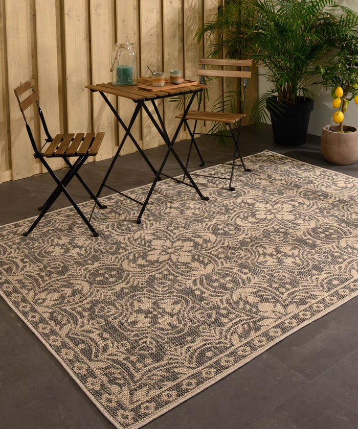 Boho&me Buitenkleed Sunny Oriental - beige|zwart - 80x150 cm