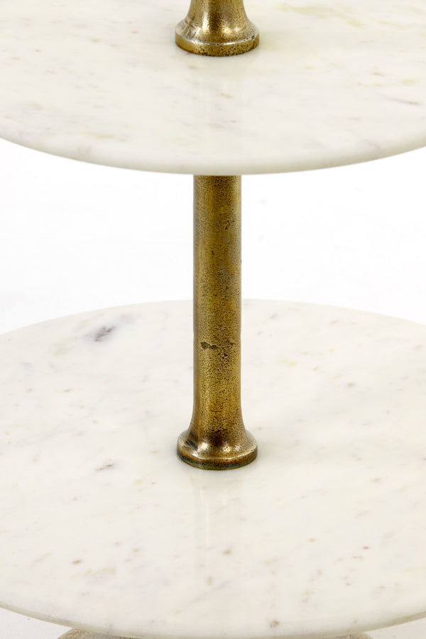 Light&living Etagere 3 laags Ø51x100 cm VERMENTINO marmer wit