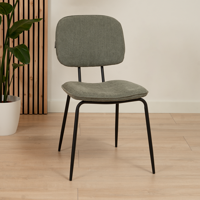 Bronx71 Scandinavische eetkamerstoel Ivar gerecyclede stof groen -