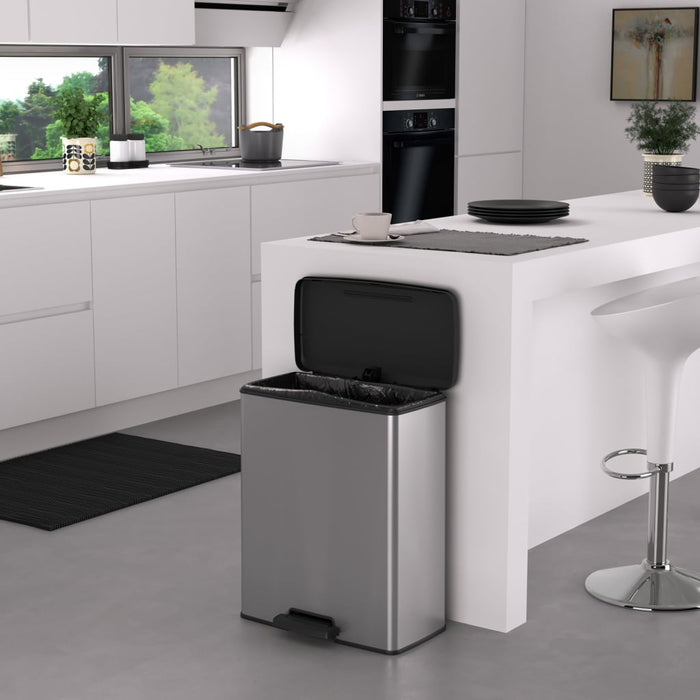 Curver Pedaalemmer Deco 65 L zilverkleurig