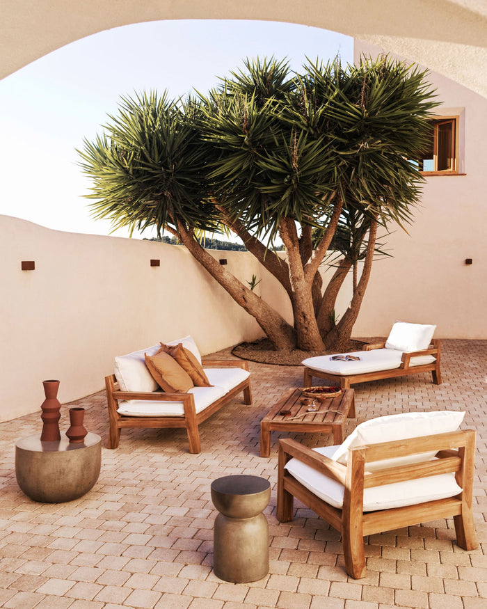 Kave Home - Forcanera 3-zitsbank in massief teakhout 211 cm