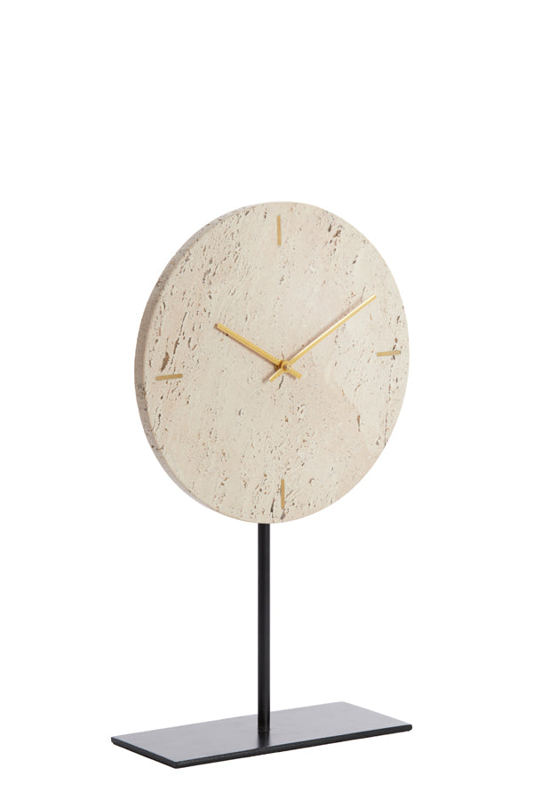 Light&living Klok op voet 25,5x10x42 cm JENAY crème marmer