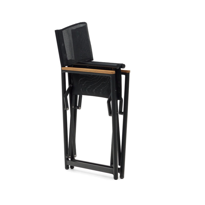 Kave Home - 100% outdoor klapstoel Llado zwart aluminium en massief