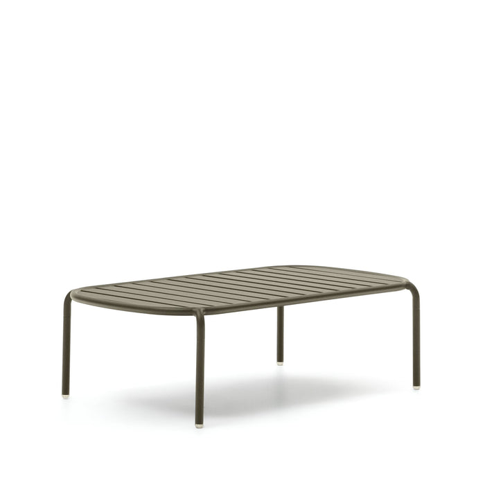 Kave Home - Joncols outdoor salontafel in aluminium met groen gelakte