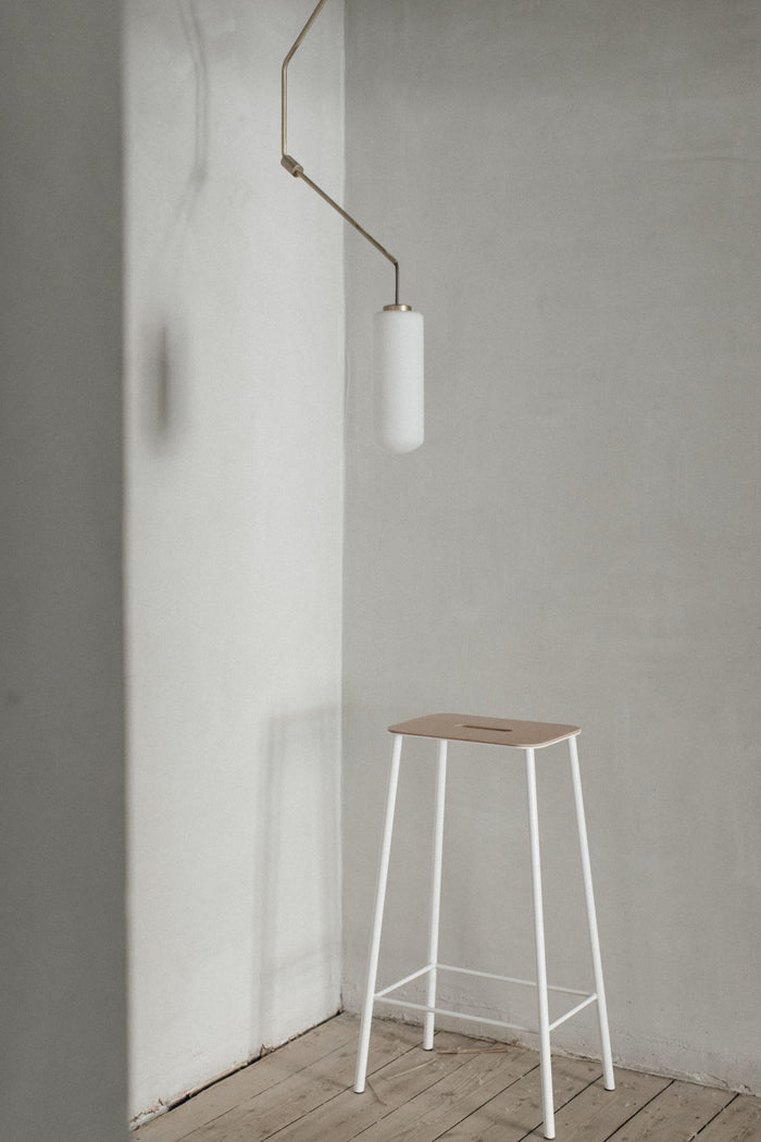 Frama Adam barkruk H65 naturel leer|zwart