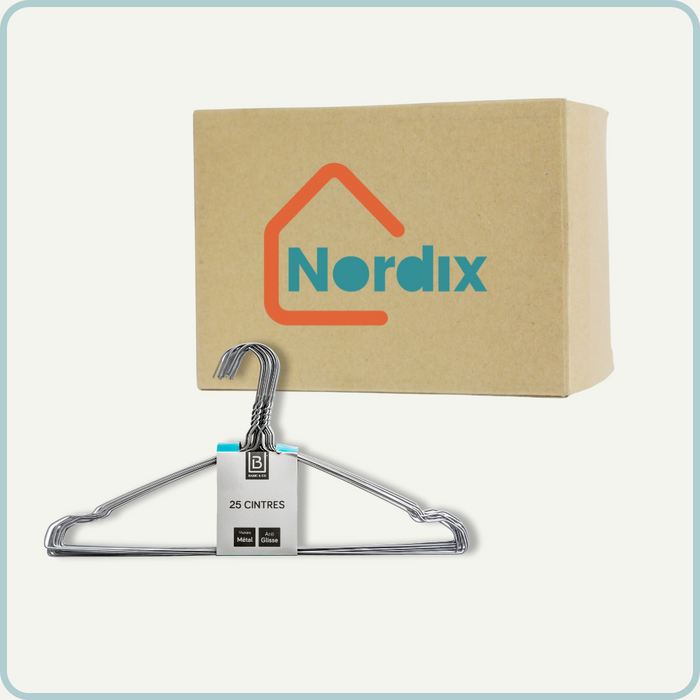 Nordix Kledinghangers Set 25 stuks Metaal Zwart Draadhanger Kleerha...