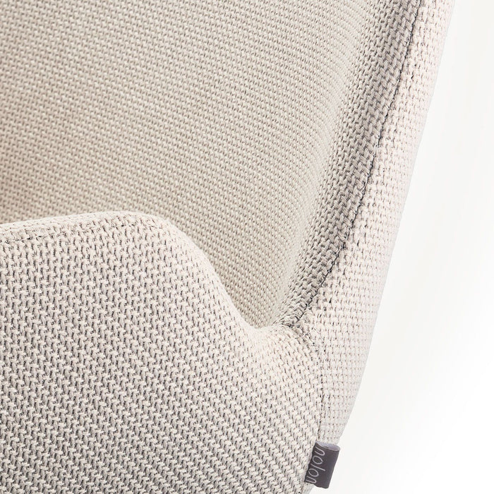 Nolon Nola-Eef Eetkamerstoel Beige - Draaibaar Wit Onderstel