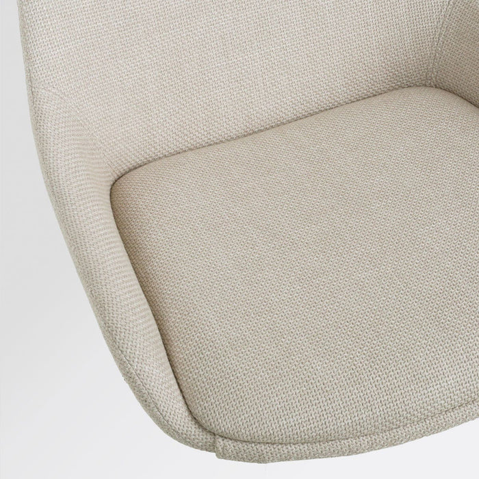 Nolon Nora-Isa Eetkamerstoel Beige - Stof - Wit Onderstel