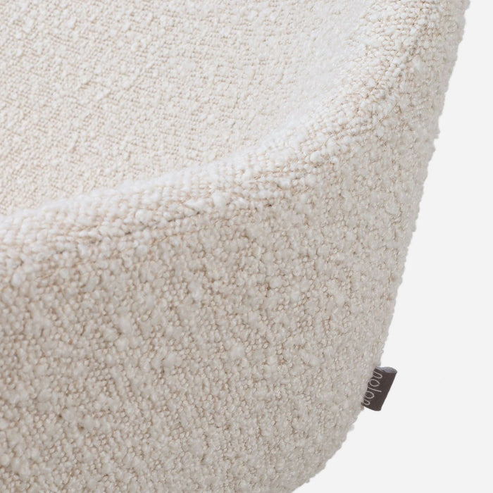 Nolon Nora-Mae Eetkamerstoel Bouclé Beige - Armleuning - Zwarte Poten