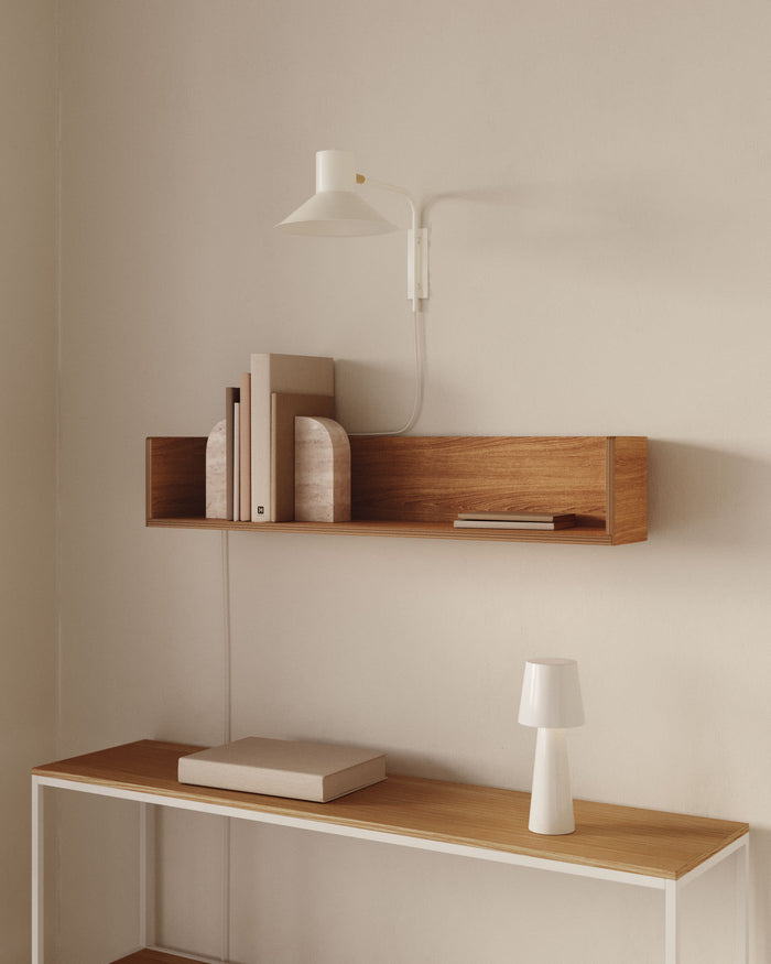 Kave Home - Kleine Aria-wandlamp van staal met witte afwerking