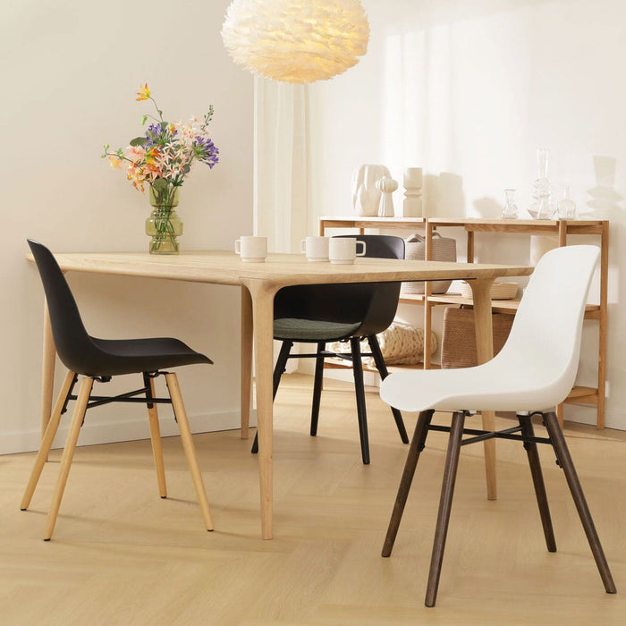 Nolon Nena-Pip Eetkamerstoel Zwart - Kunststof - Walnoot Poten