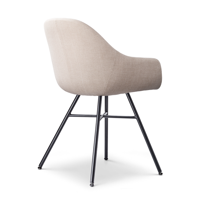 Nolon Noa-Mae Eetkamerstoel Beige - Armleuning - Zwarte Poten