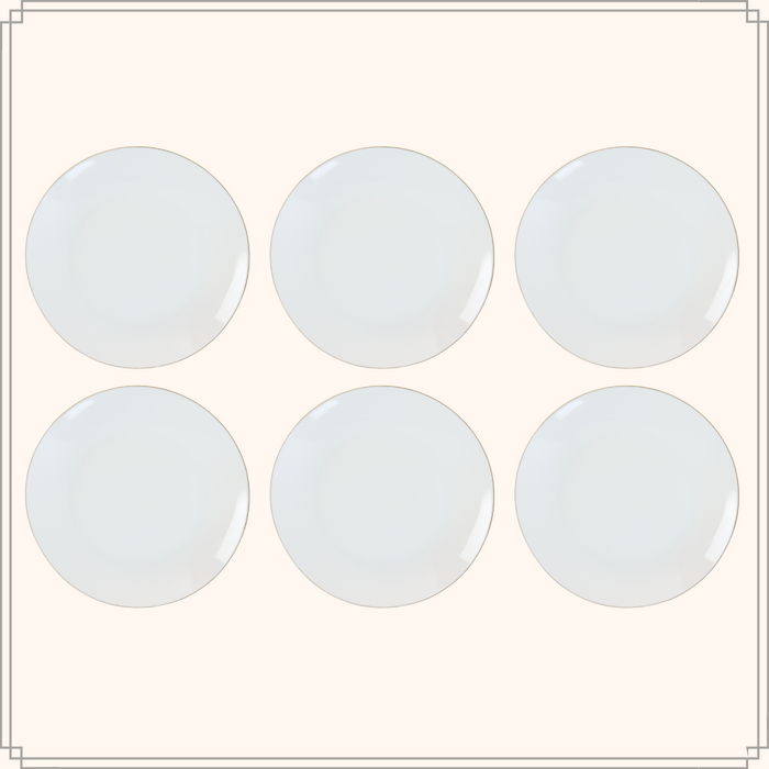 OTIX Dinerborden Borden Set van 6 Stuks 26cm Wit met Gouden rand Po...