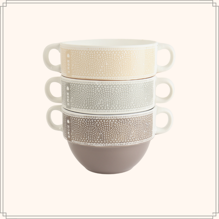 OTIX Soepkommen met Oor Set van 6 Stuks Soeptassen 500 ml Diverse k...