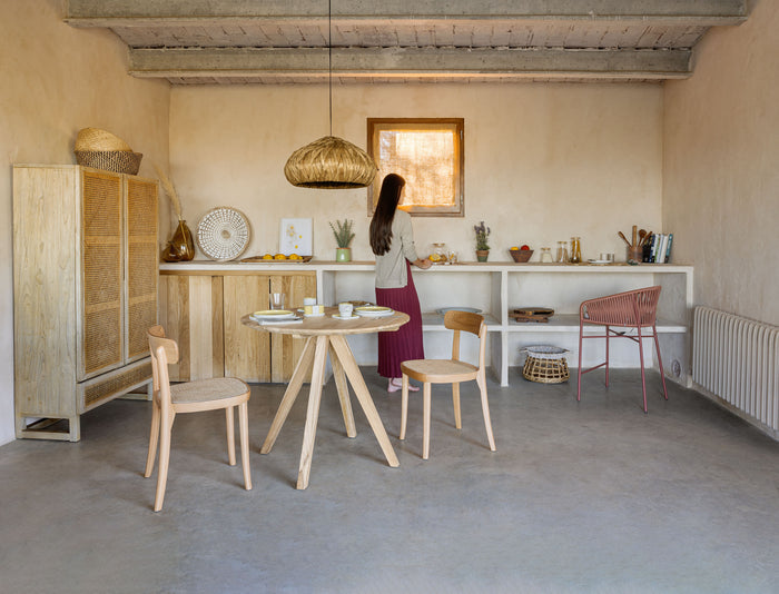 Kave Home - Yanet terracotta touw kruk hoogte 65 cm