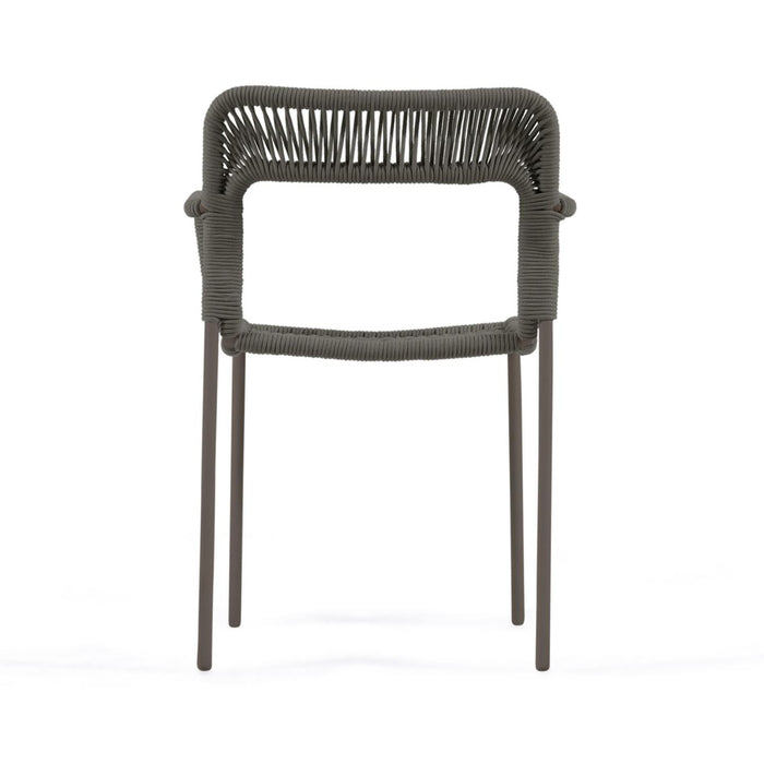 Kave Home - Cailin stoel in groen koord met gegalvaniseerde stalen