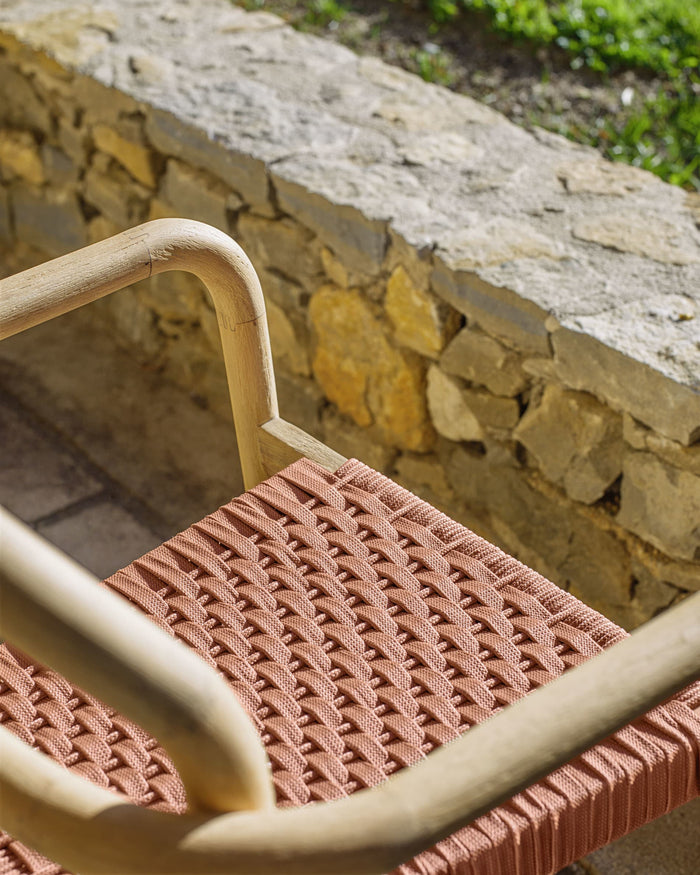 Kave Home - Sheryl stoel in massief eucalyptus en terracotta touw FSC