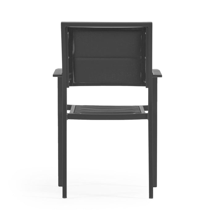 Kave Home - Sirley tuinstoel van aluminium en textiel in zwart