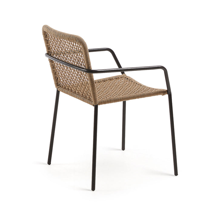 Kave Home - Ellen stoel van beige touw en gegalvaniseerd staal