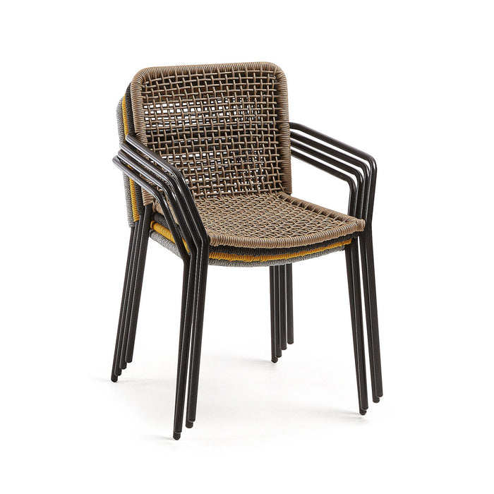 Kave Home - Ellen stoel van beige touw en gegalvaniseerd staal