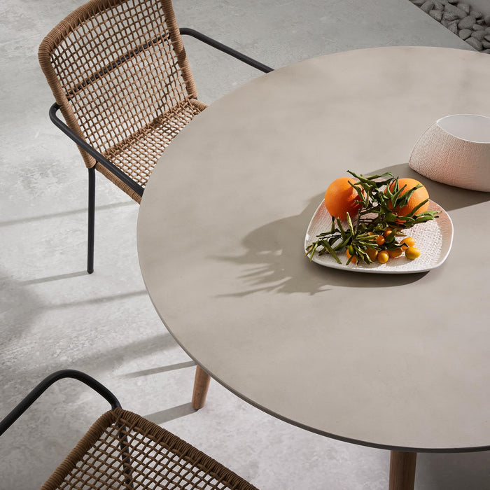 Kave Home - Ellen stoel van beige touw en gegalvaniseerd staal