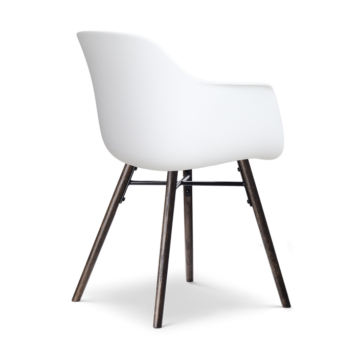 Nolon Nena-Liz Eetkamerstoel Wit - Beige Kussen - Walnoot