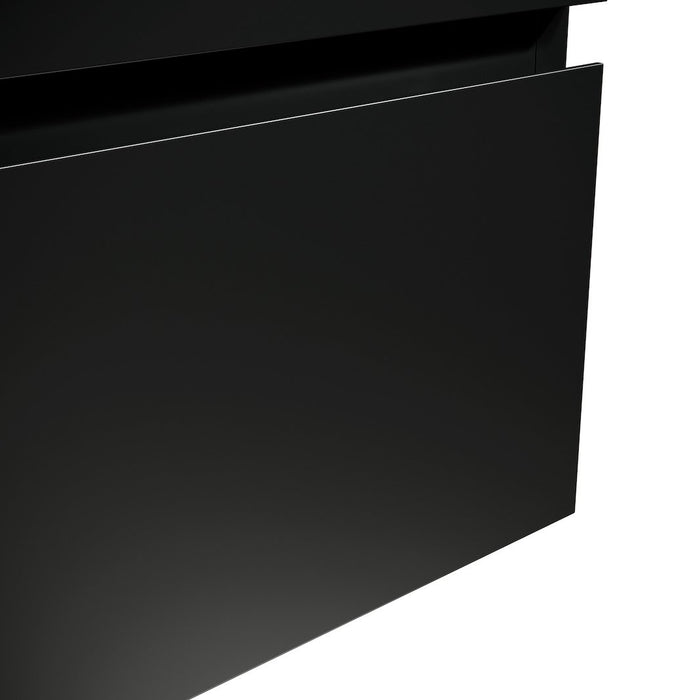 Badplaats Badkamermeubel Set Angela 140cm - Mat Zwart - Zwart