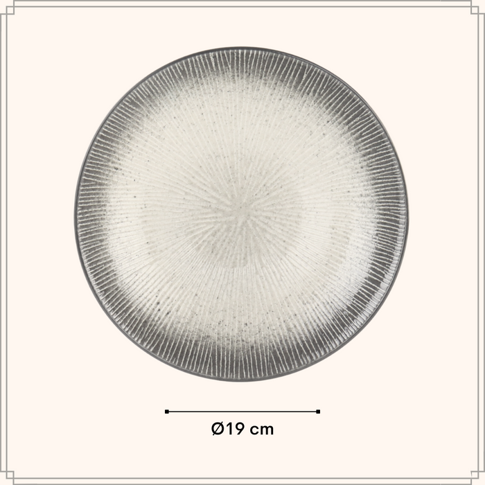 OTIX Diepe Soep Bordenset 6 Persoons Zwart Taupe 19cm Keramiek TULIP