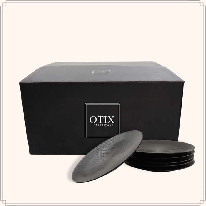 OTIX Diner Bordenset 6 Persoons Zwart 27cm Keramiek POPPY