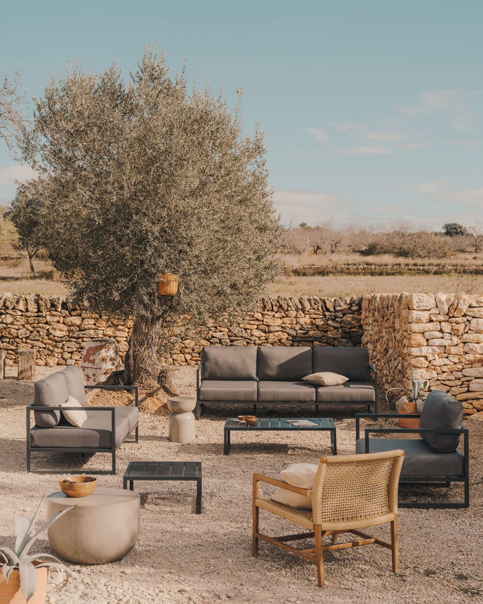 Kave Home - Comova 3-zits bank voor buiten in wit aluminium 222 cm