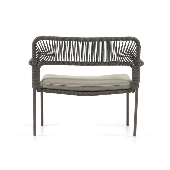 Kave Home - Cailin fauteuil in groen koord met gegalvaniseerde stalen