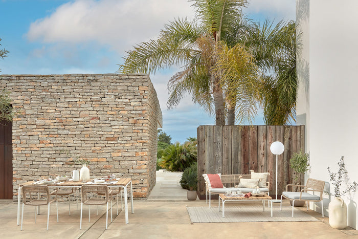 Kave Home - Cailin fauteuil in beige koord met gegalvaniseerde stalen