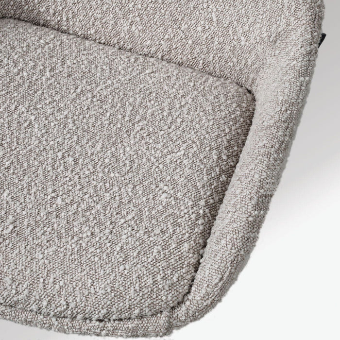 Nolon Nino-Isa Barkruk Bouclé Taupe - Stof - Zwart Onderstel - 75 cm