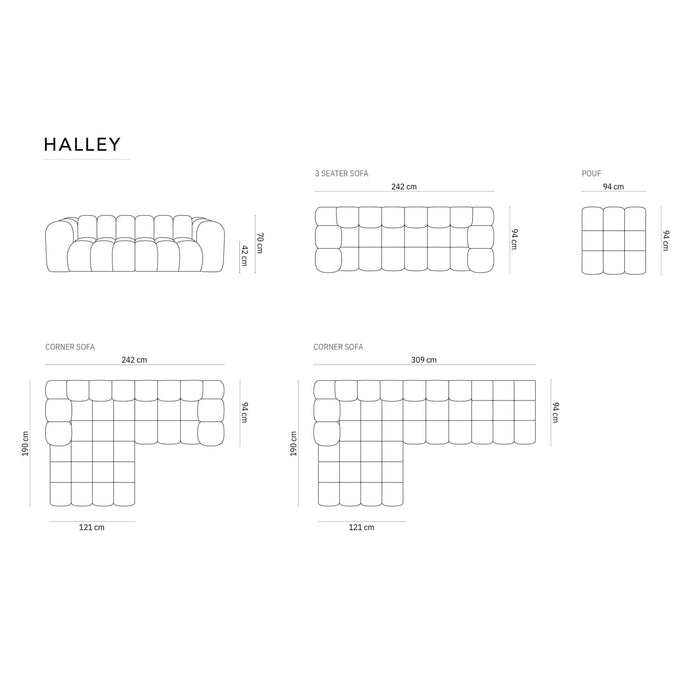 Windsor & Co Halley Hoekbank 5-zits - Links - Crème
