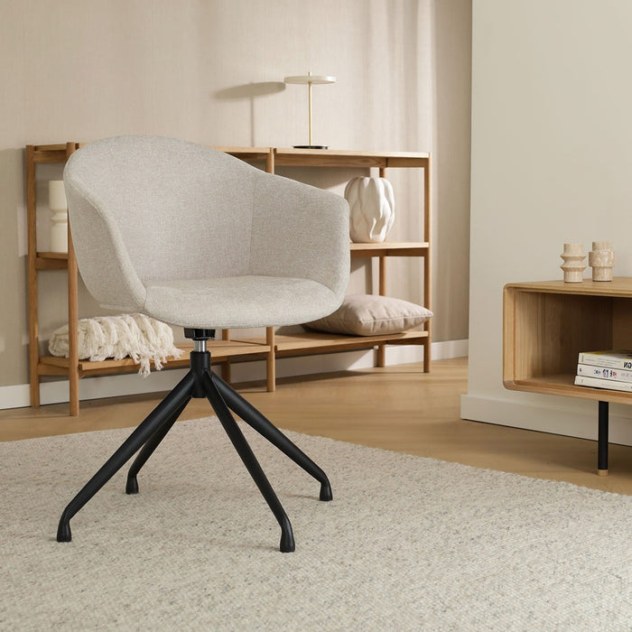 Nolon Nola-Otis Draaibare Eetkamerstoelen Set - Beige - Zwart