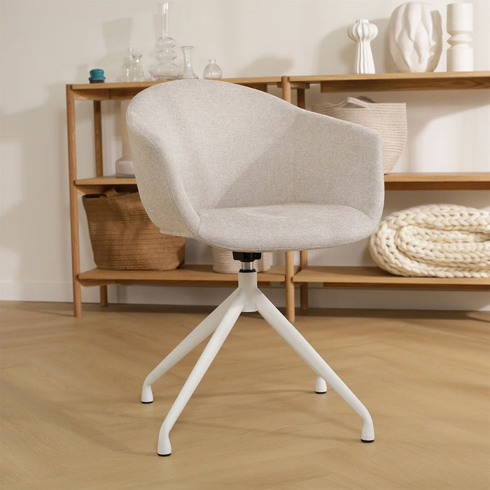 Nolon Nola-Otis Draaibare Eetkamerstoelen Set - Beige - Wit
