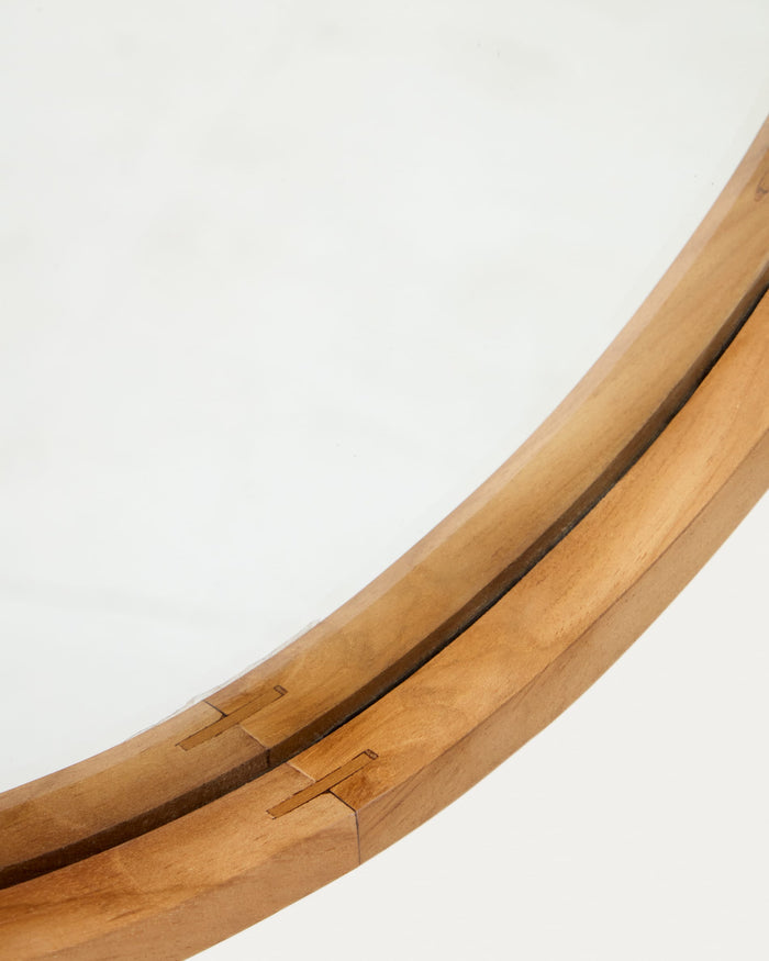 Kave Home - Magda-spiegel van massief munggurhout met zwarte afwerking