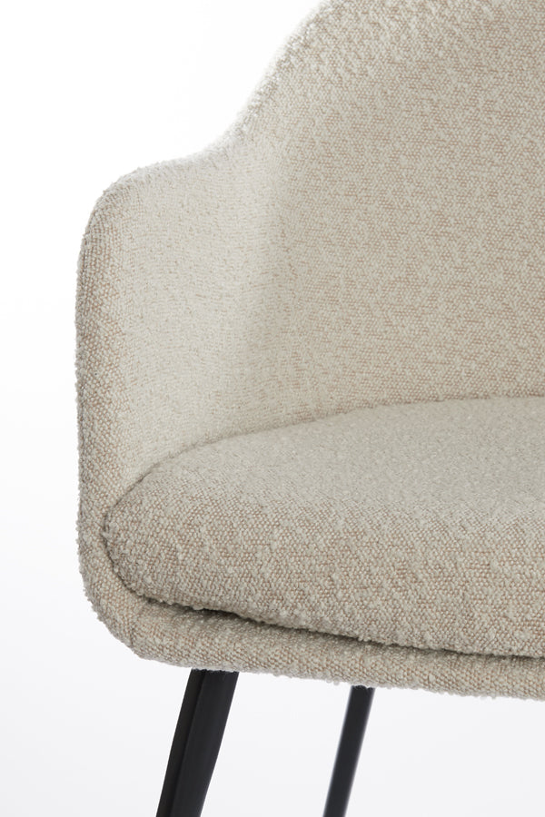 Light&living Eetkamerstoel 59x58,5x82 cm LEONE bouclé licht beige-z...