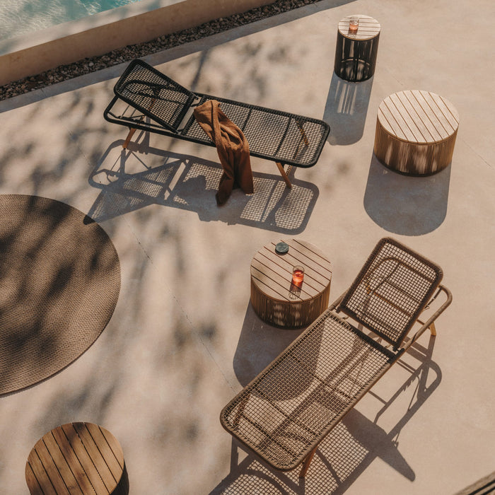 Kave Home - Salontafel Dandara van staal, beige touw en massief