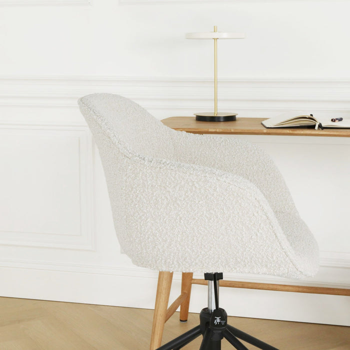Nolon Nout-Mare Bureaustoel Bouclé Beige - Armleuning - Zwart