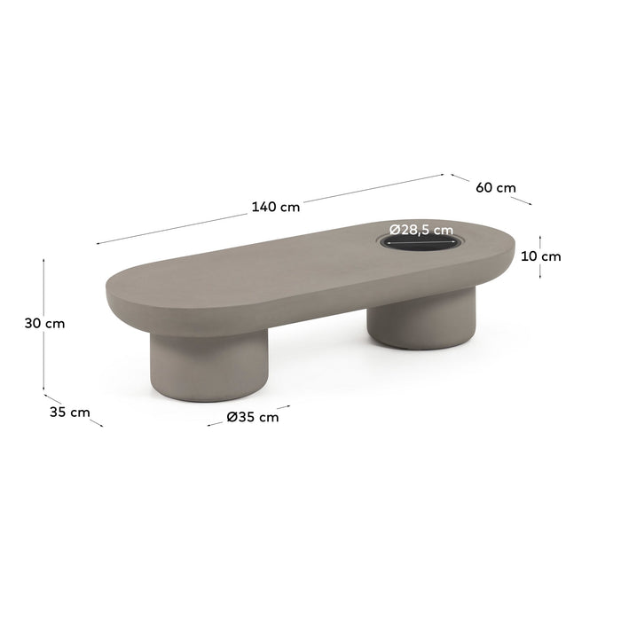 Kave Home - Taimi betonnen salontafel voor buiten Ø 140 x 60 cm