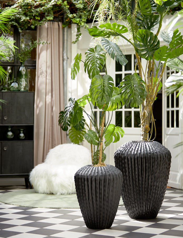 Light & Living Light&living Vaas Ø66x88 cm CACTI mat zwart