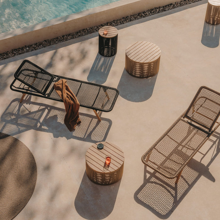 Kave Home - Salontafel Dandara van staal, zwart touw en massief