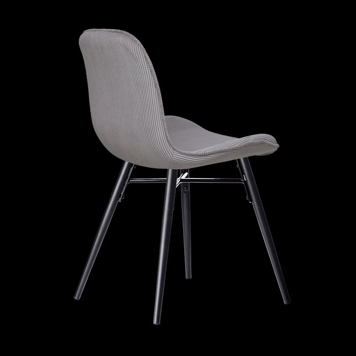 Nolon Nena-Fé Eetkamerstoel Ribstof Warm Grijs - Zwarte Houten Poten