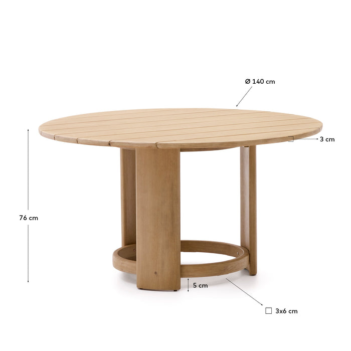 Kave Home - Ronde tafel Xoriguer van FSC 100% massief eucalyptushout