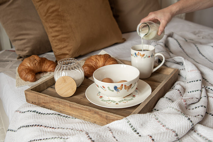 Clayre & Eef Decoratie Dienblad 38x38x4 cm Bruin Hout Vierkant