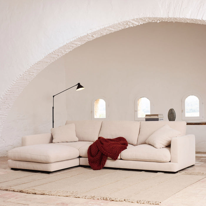 Kave Home - Gala 4-zitsbank met chaise longue links in beige 300 cm