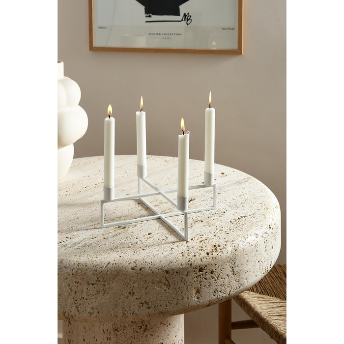 4flames kandelaar vierkant blush