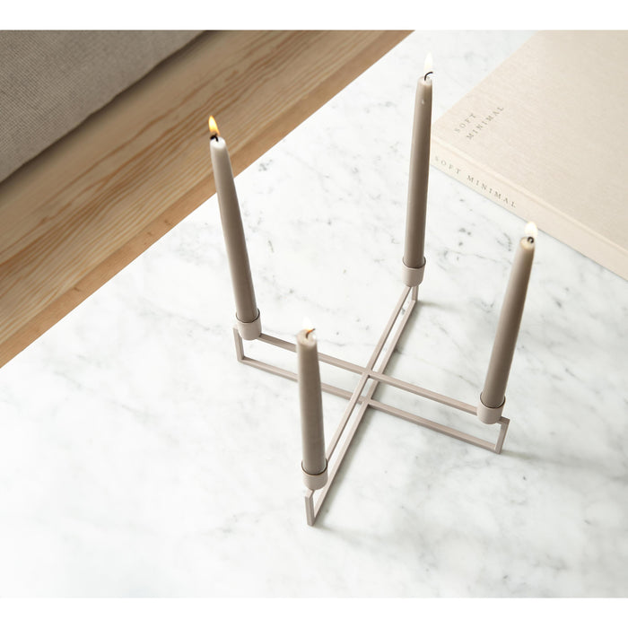 4flames kandelaar vierkant blush