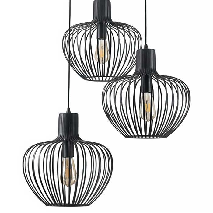 Freelight Hanglamp Arraffone Zwart 3 Lichts